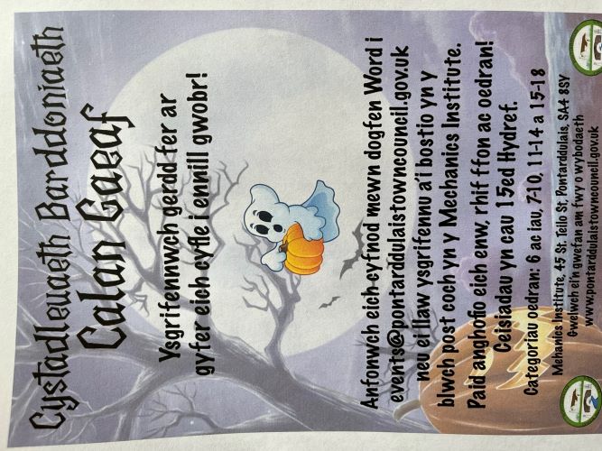 Halloween Poetry Competition Welsh
