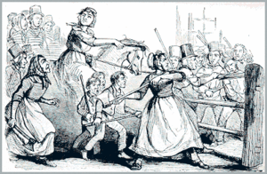drawing of women in the rebecca riots